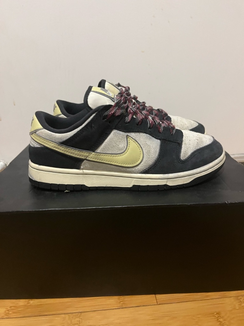 Nike Dunk Low in Black, Cream & Pale Yellow